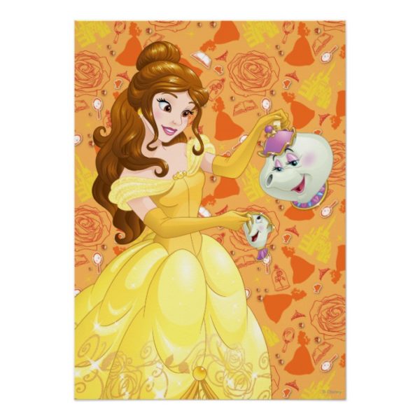 Belle with Mrs. Potts and Chip Poster