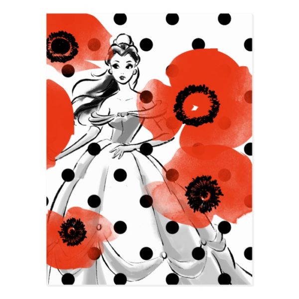 Belle With Poppies and Polka Dots Postcard