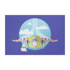 Buzz Lightyear Flying Despeckled Retro Graphic Canvas Print