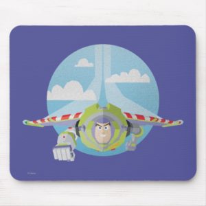 Buzz Lightyear Flying Despeckled Retro Graphic Mouse Pad