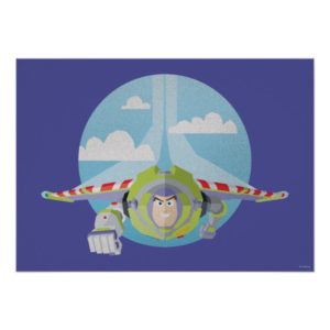 Buzz Lightyear Flying Despeckled Retro Graphic Poster