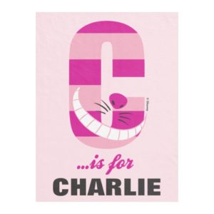 C is for Cheshire Cat | Add Your Name Fleece Blanket