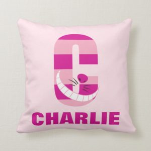C is for Cheshire Cat | Add Your Name Throw Pillow