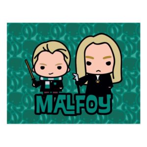 Cartoon Draco and Lucius Malfoy Character Art Postcard
