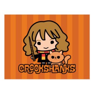 Cartoon Hermione and Crookshanks Postcard