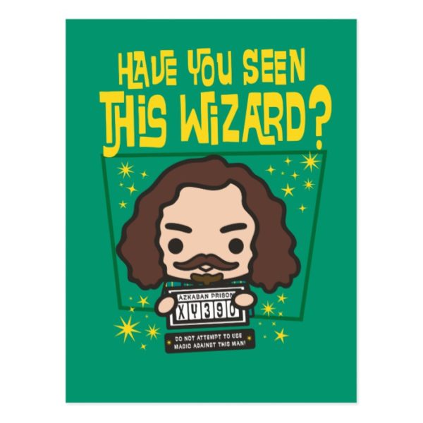 Cartoon Sirius Black Wanted Poster Graphic Postcard