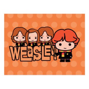 Cartoon Weasley Siblilings Graphic Postcard