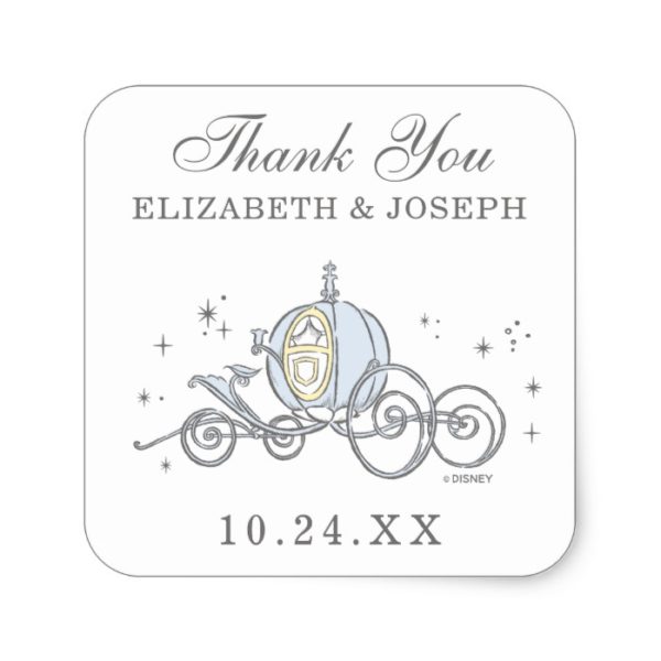 Cinderella Carriage | Fairytale Wedding Thank You Square Sticker