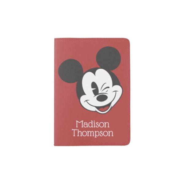 Classic Mickey | Head Tilt Wink Custom Name Passport Holder