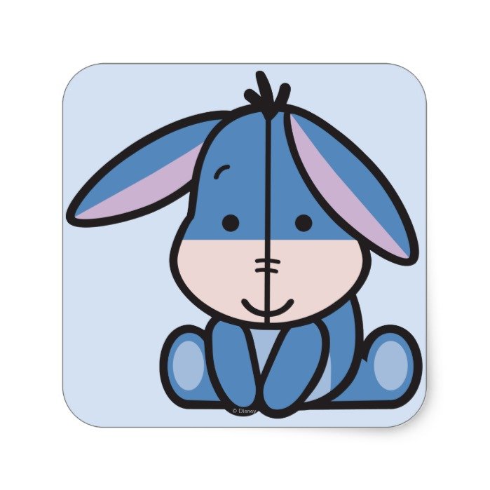 Cuties Eeyore Square Sticker - Custom Fan Art