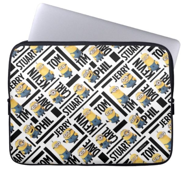 Despicable Me | Minions with Names Pattern Computer Sleeve