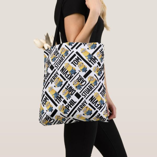 Despicable Me | Minions with Names Pattern Tote Bag
