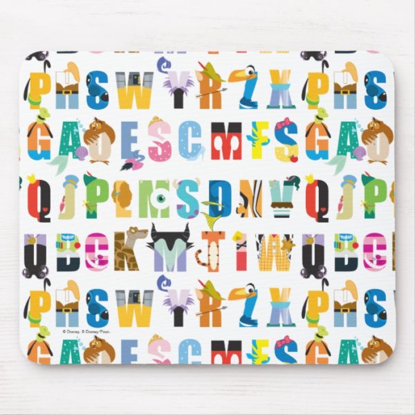 Disney Alphabet Mania Pattern Mouse Pad
