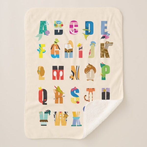 Disney Alphabet Mania Sherpa Blanket