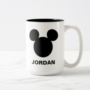 Disney Logo | Black Mickey Icon Two-Tone Coffee Mug