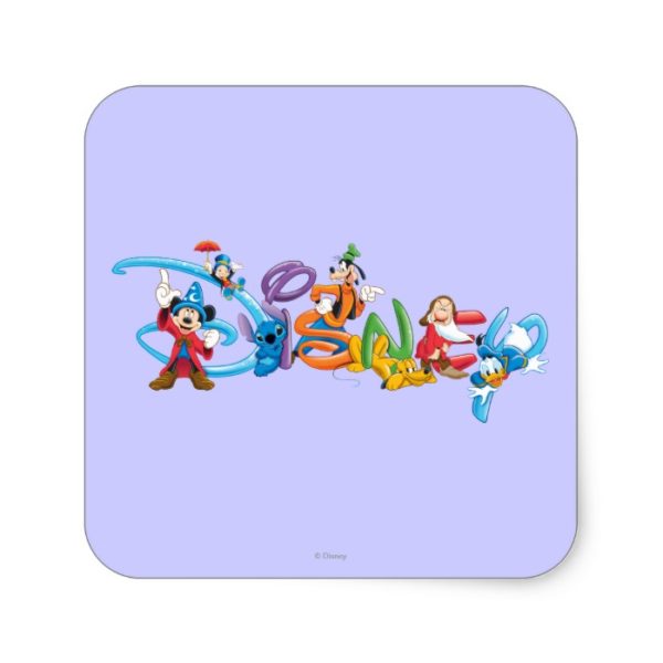 Disney Logo | Mickey and Friends Square Sticker