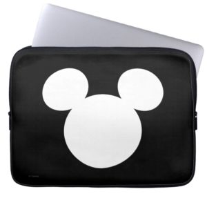 Disney Logo | White Mickey Icon Computer Sleeve