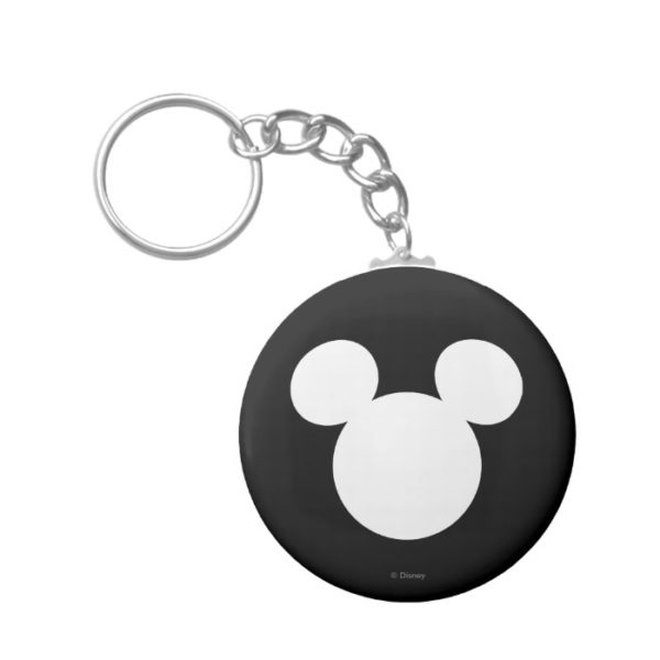 Disney Logo | White Mickey Icon Keychain