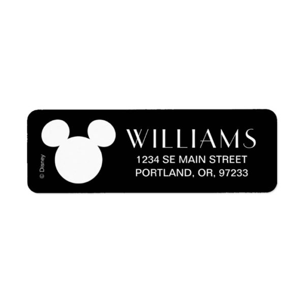Disney Logo | White Mickey Icon Label