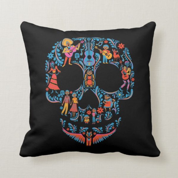 Disney Pixar Coco | Colorful Sugar Skull Throw Pillow