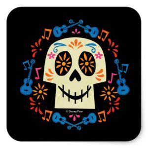 Disney Pixar Coco | Gothic Sugar Skull Square Sticker