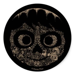 Disney Pixar Coco | Miguel | Ornate Skull Graphic Classic Round Sticker