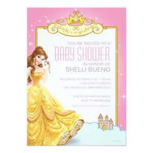 Disney Princess Belle It's a Girl Baby Shower Invitation