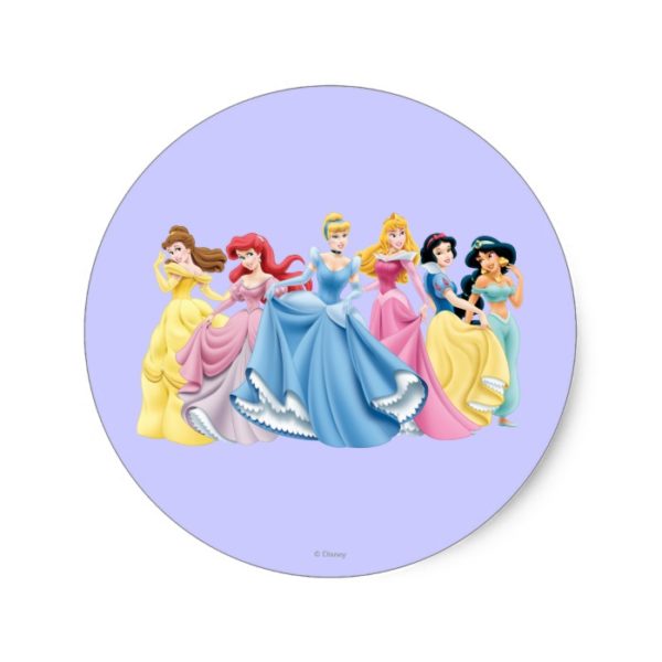 Disney Princess | Holding Dresses Out Classic Round Sticker