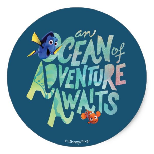 Dory & Nemo | An Ocean of Adventure Awaits Classic Round Sticker