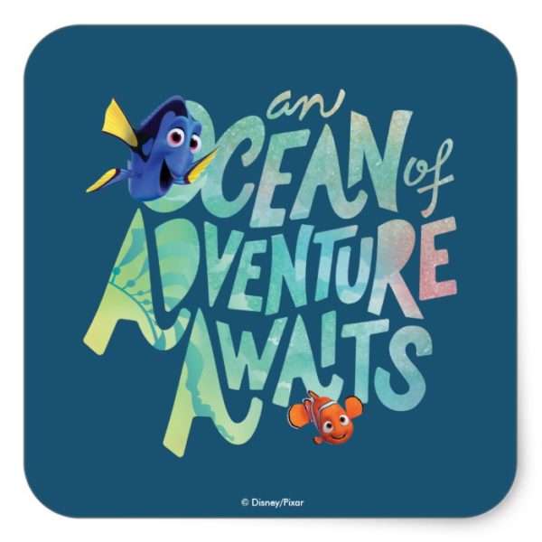 Dory & Nemo | An Ocean of Adventure Awaits Square Sticker