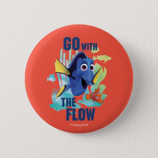 Dory & Nemo | Go with the Flow Watercolor Graphic Button