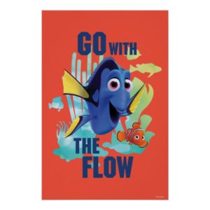 Dory & Nemo | Go with the Flow Watercolor Graphic Poster