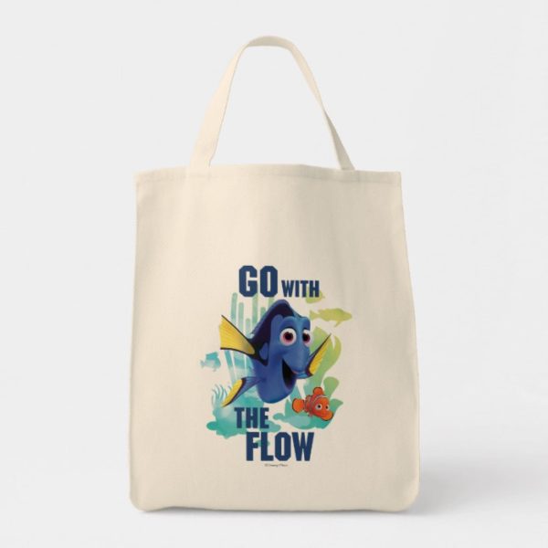 Dory & Nemo | Go with the Flow Watercolor Graphic Tote Bag