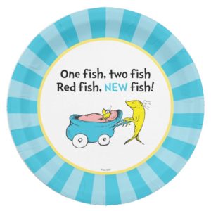 Dr. Seuss | One Fish - Boy Baby Shower Paper Plate