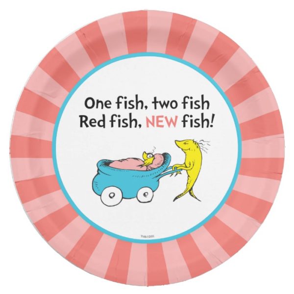 Dr. Seuss | One Fish - Girl Baby Shower Paper Plate