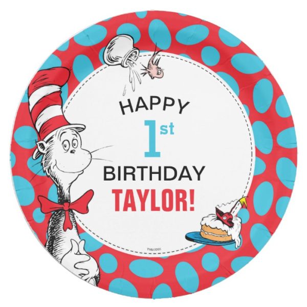 Dr. Seuss | The Cat in the Hat Birthday Paper Plate