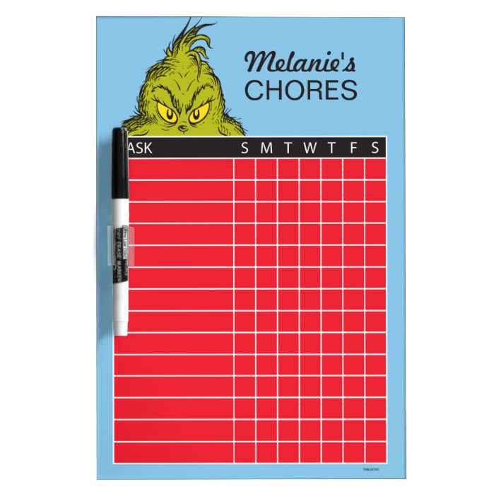 Chore Chart Dry Erase Board