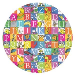 Dr. Seuss's ABC Colorful Block Letter Pattern Paper Plate