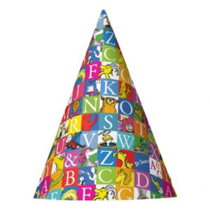 Dr. Seuss's ABC Colorful Block Letter Pattern Party Hat
