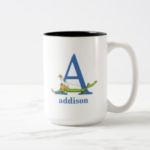 Dr. Seuss's ABC: Letter A  - Blue | Add Your Name Two-Tone Coffee Mug