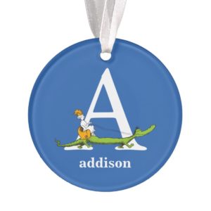 Dr. Seuss's ABC: Letter A - White | Add Your Name Ornament