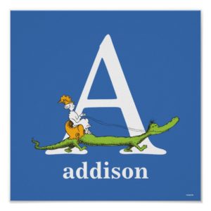 Dr. Seuss's ABC: Letter A - White | Add Your Name Poster