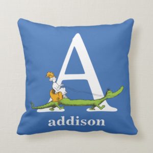Dr. Seuss's ABC: Letter A - White | Add Your Name Throw Pillow