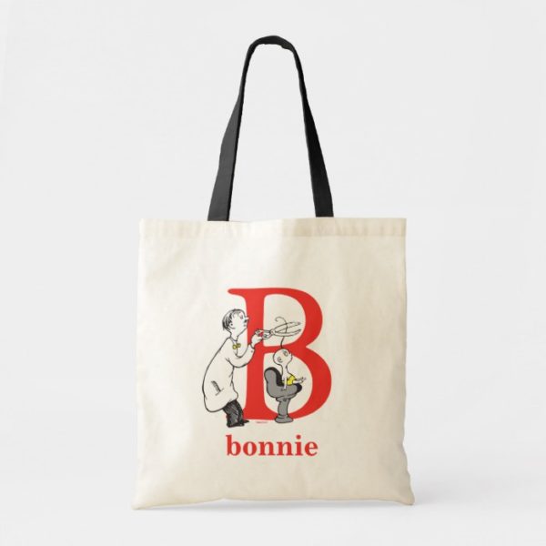 Dr. Seuss's ABC: Letter B - Red | Add Your Name Tote Bag