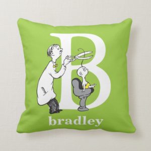 Dr. Seuss's ABC: Letter B - White | Add Your Name Throw Pillow