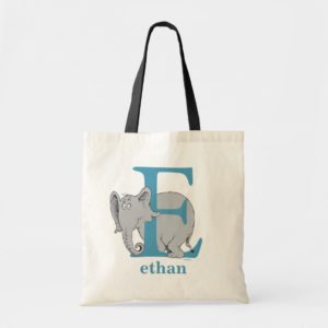 Dr. Seuss's ABC: Letter E - Blue | Add Your Name Tote Bag