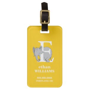 Dr. Seuss's ABC: Letter E - White | Add Your Name Luggage Tag