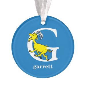 Dr. Seuss's ABC: Letter G - White | Add Your Name Ornament