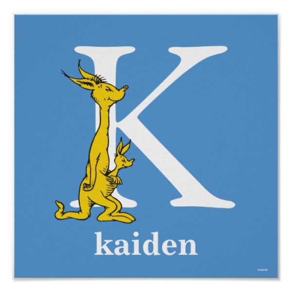 Dr. Seuss's ABC: Letter K - White | Add Your Name Poster