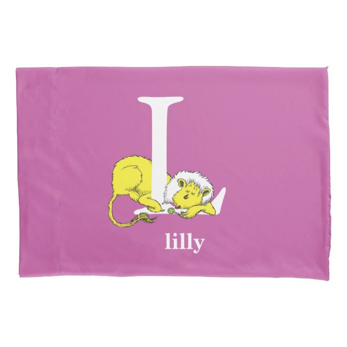 Dr. Seuss's ABC: Letter L - White | Add Your Name Pillowcase
